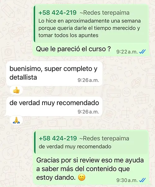 Lo hice en aproximadamente una semana porque queria darle el tiempo merecido y tomar todos los apuntes. Que le pareció el curso? Buenisimo, super completo y detallista de verdad muy recomendado.